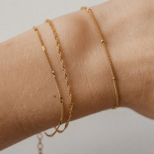 Set 3 Braccialetti Geometrici a Perle Rotonde