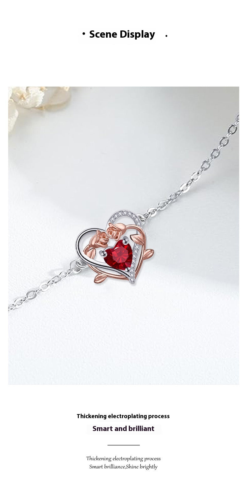 Bracciale cuore rosa