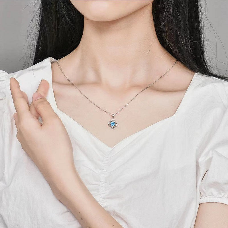 Collana trifoglio cuore