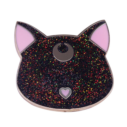 Spilla gatto nero glitter