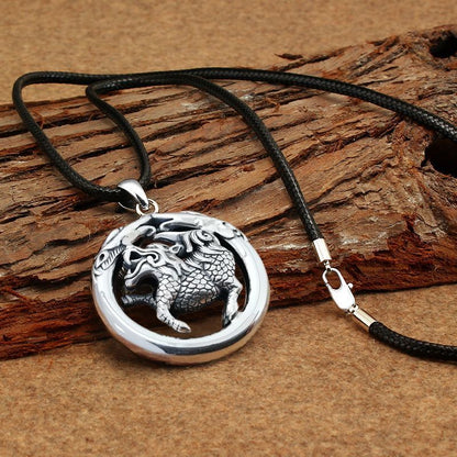 Collana drago argento retrò