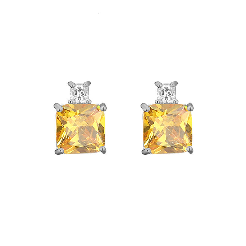 Orecchini zircone geometrico blu