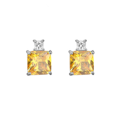 Orecchini zircone geometrico blu