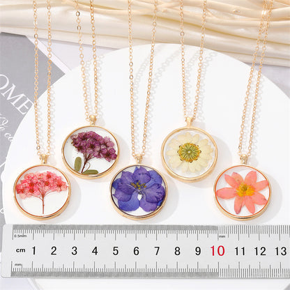 Collana fiori secchi rotondi