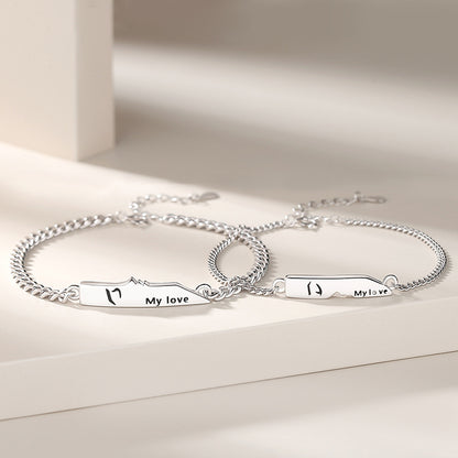 Braccialetto lettere argento