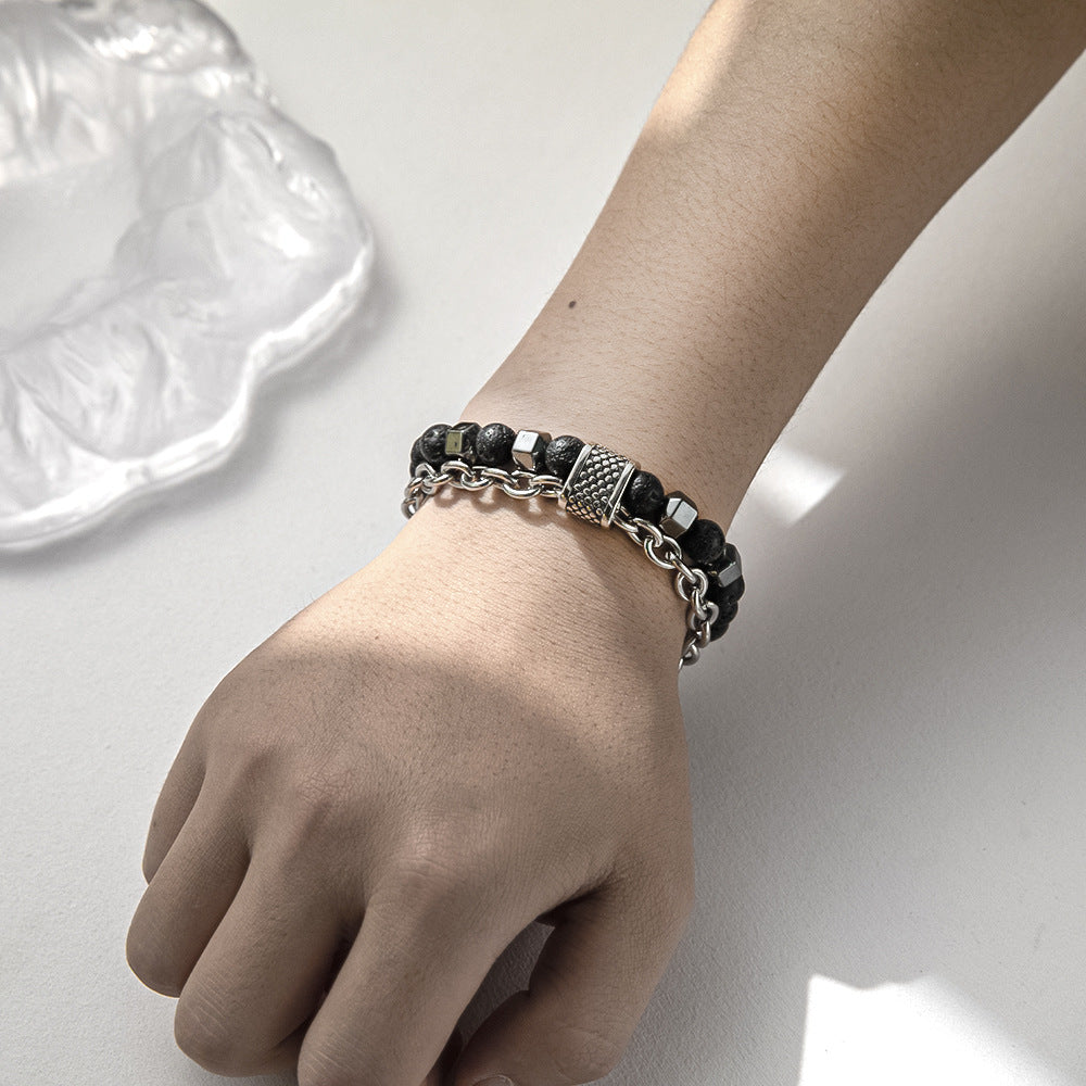 Bracciale perline pietra naturale