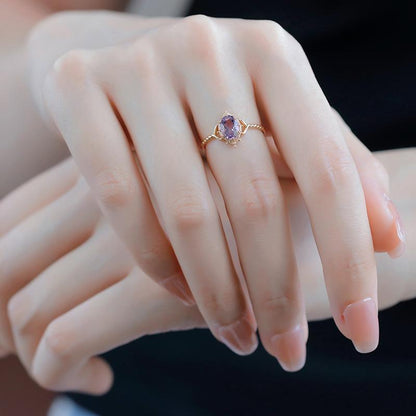 Anello ametista sintetico da donna