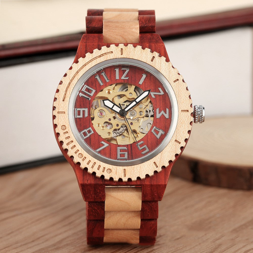 Orologio automatico bambù