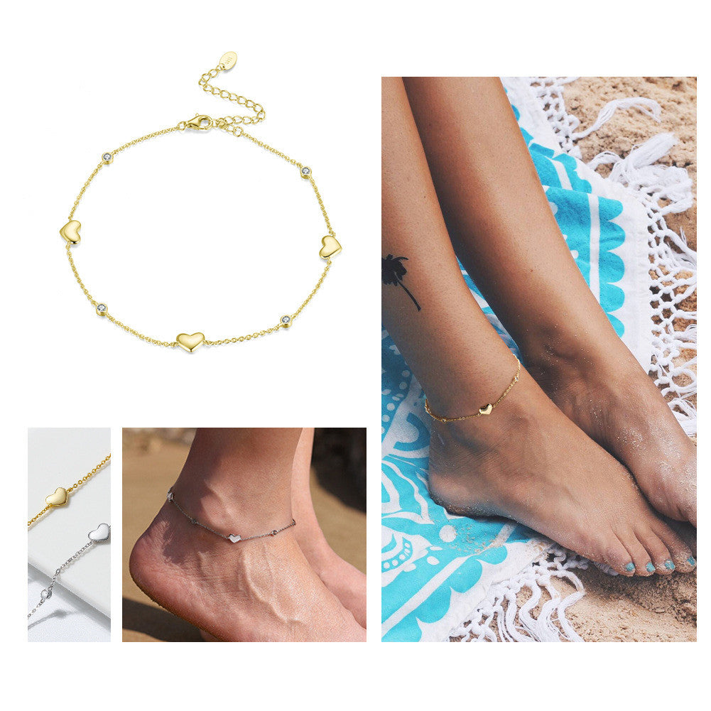Cavigliera argento cuore
