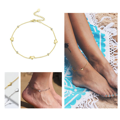 Cavigliera argento cuore