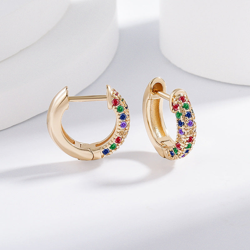 Orecchini zircone multicolore micro intarsio