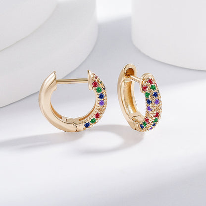 Orecchini zircone multicolore micro intarsio
