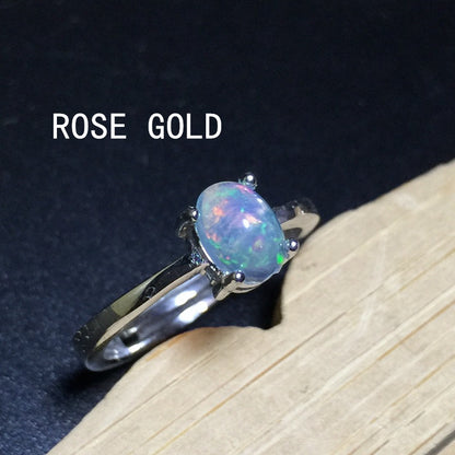 Anello opale australiano con fuoco