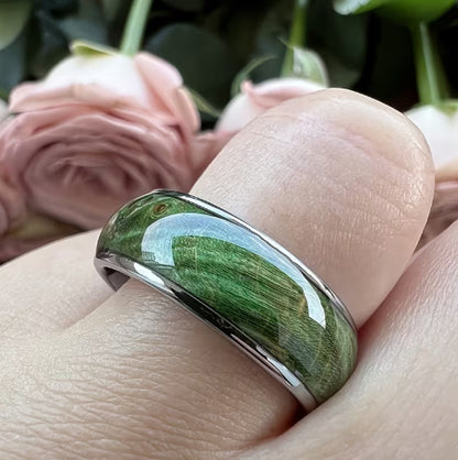 Anello Effetto Legno Verde