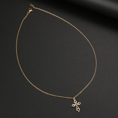 Collana croce gotica retrò