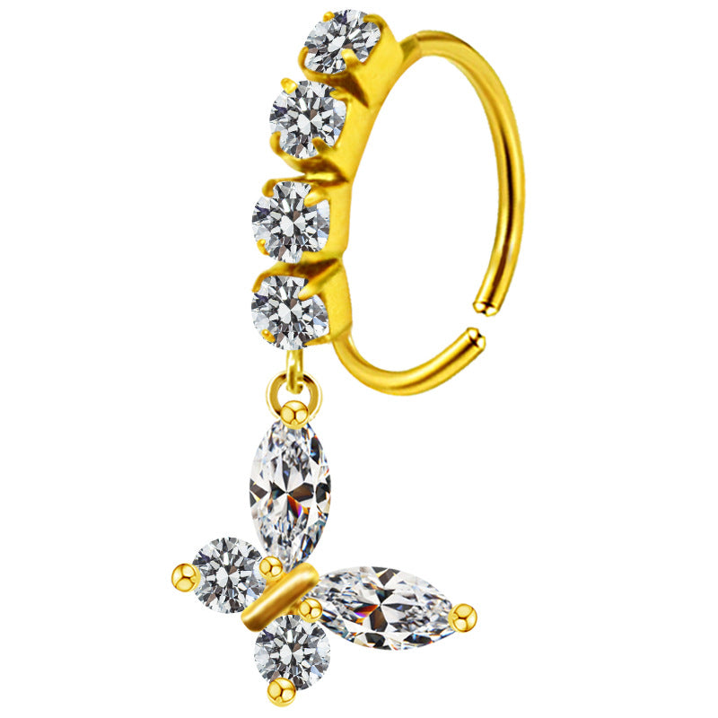 Anello cuore farfalla foglie
