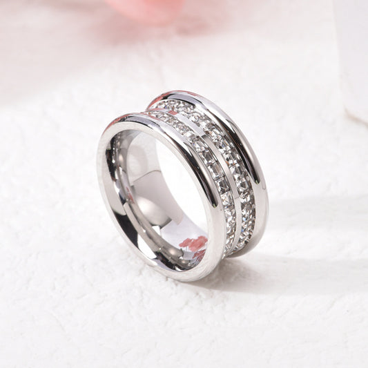 Anello titanio stellato
