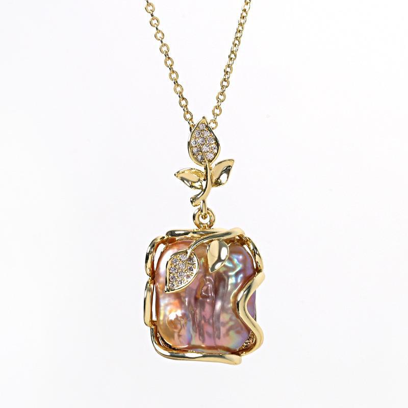 Collana perle barocche viola