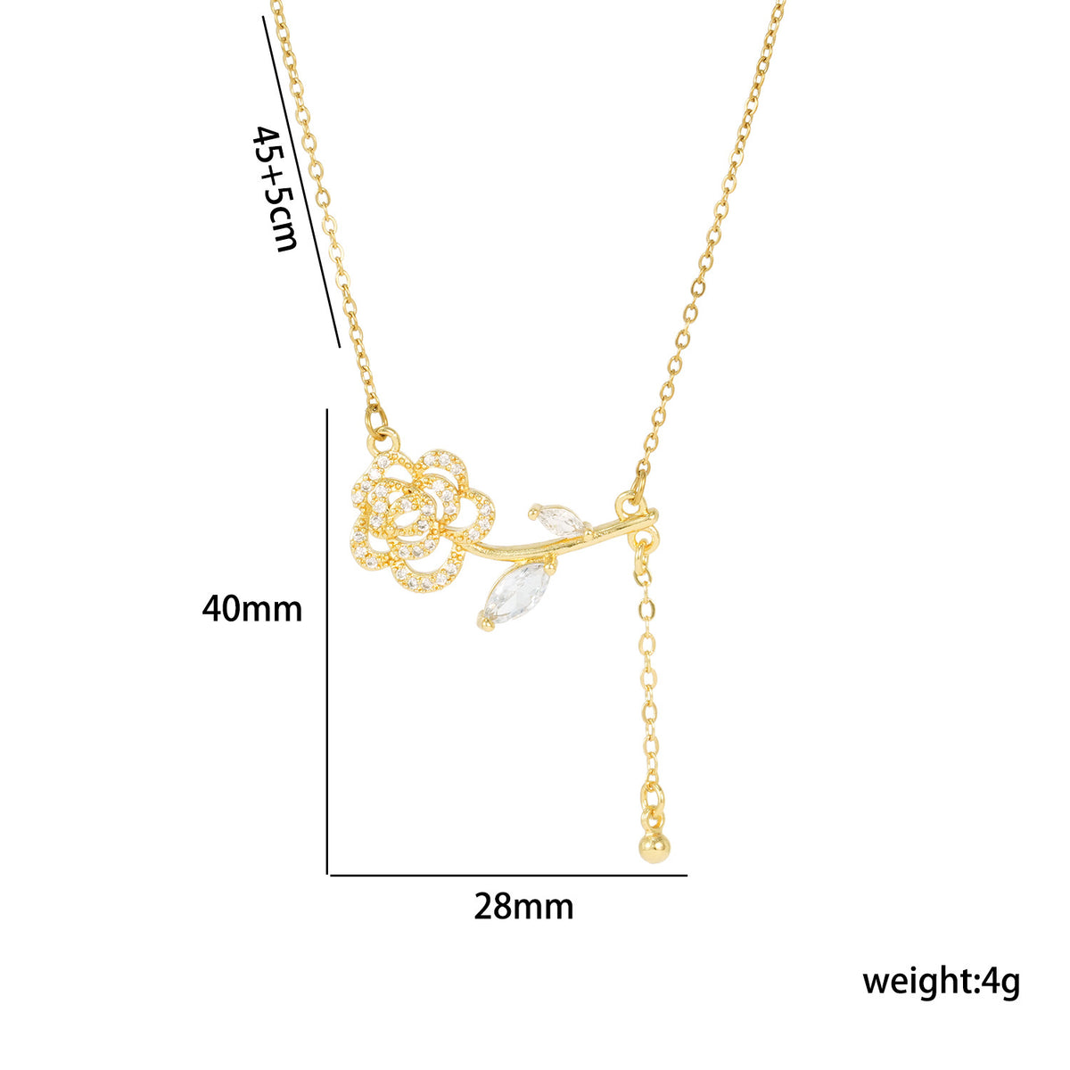 Collana rosa tridimensionale