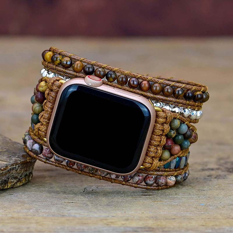 Orologio occhio di tigre intrecciato