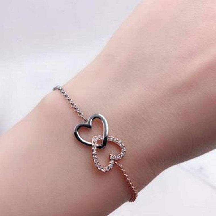 Collana Doppio Cuore Diamanti