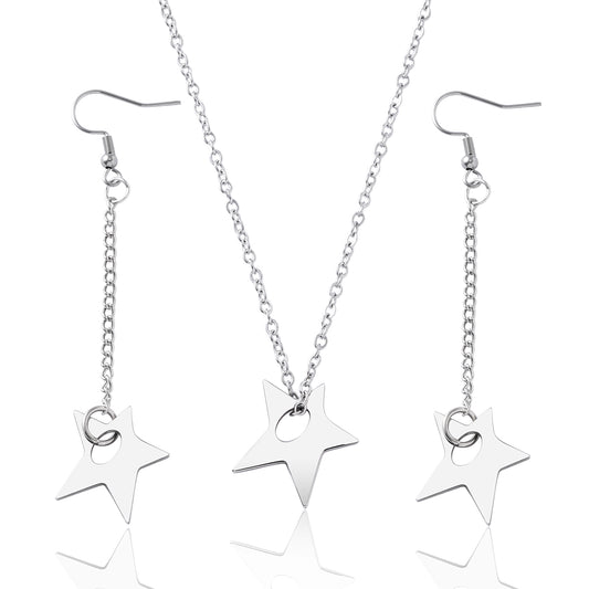 Collana e orecchini pentagramma