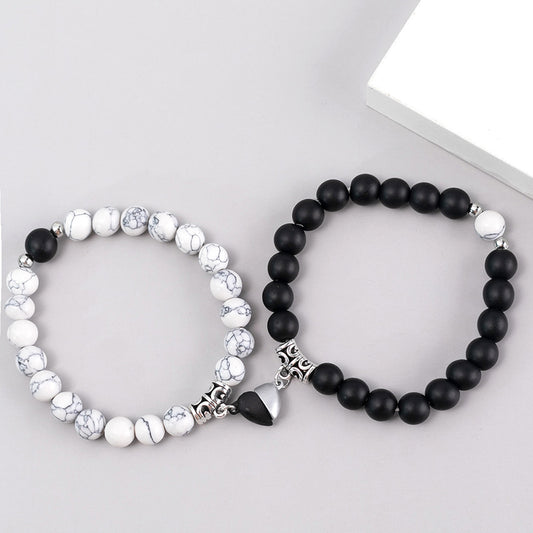 Braccialetto magnetico bianco e nero