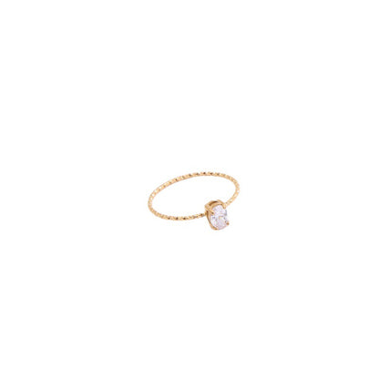 Anello zircone dorato Uovo d'Oca