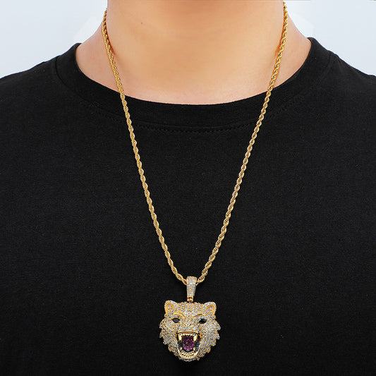 Collana lupo strass