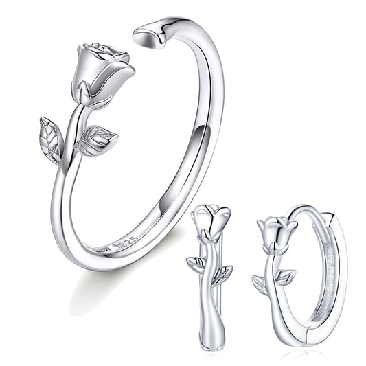 Set Orecchini e anello Rosa