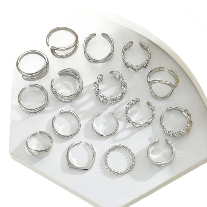 Anello cuore geometrico aperto
