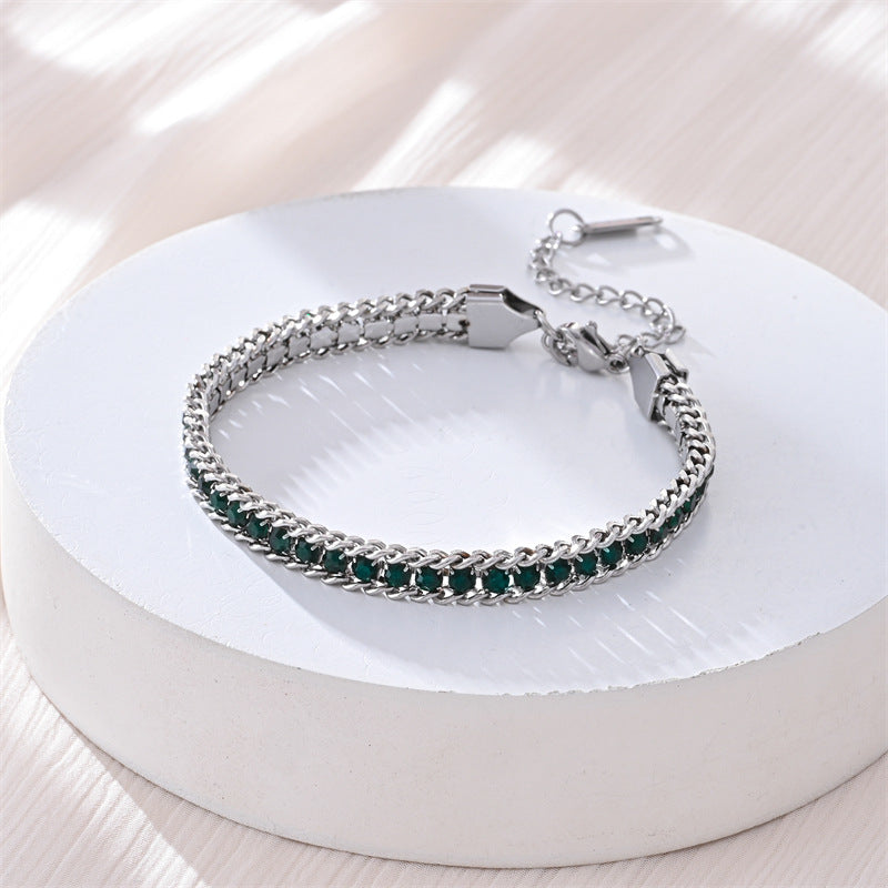 Braccialetto con zirconi e diamanti