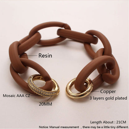 Bracciale geometrico zircone in resina