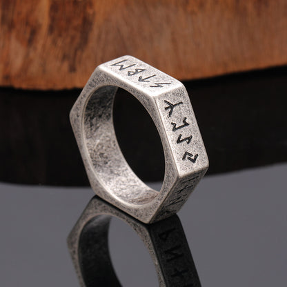 Anello esagonale acciaio titanio