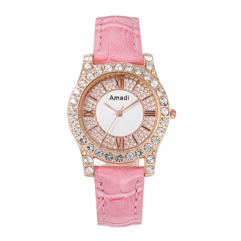 Orologio da donna con diamanti e numeri romani