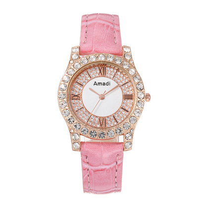 Orologio da donna con diamanti e numeri romani