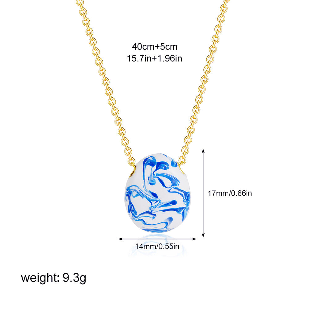 Collana ceramica blu e bianca