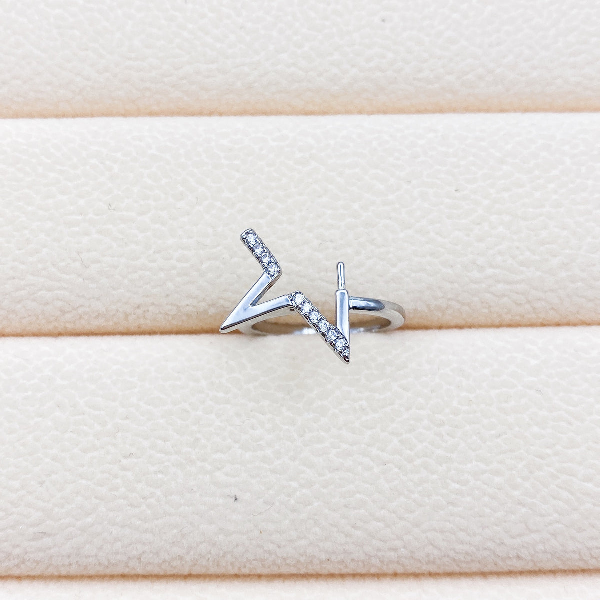 Anello zircone geometrico micro