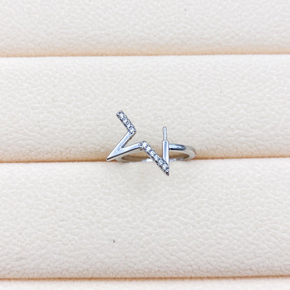 Anello zircone geometrico micro