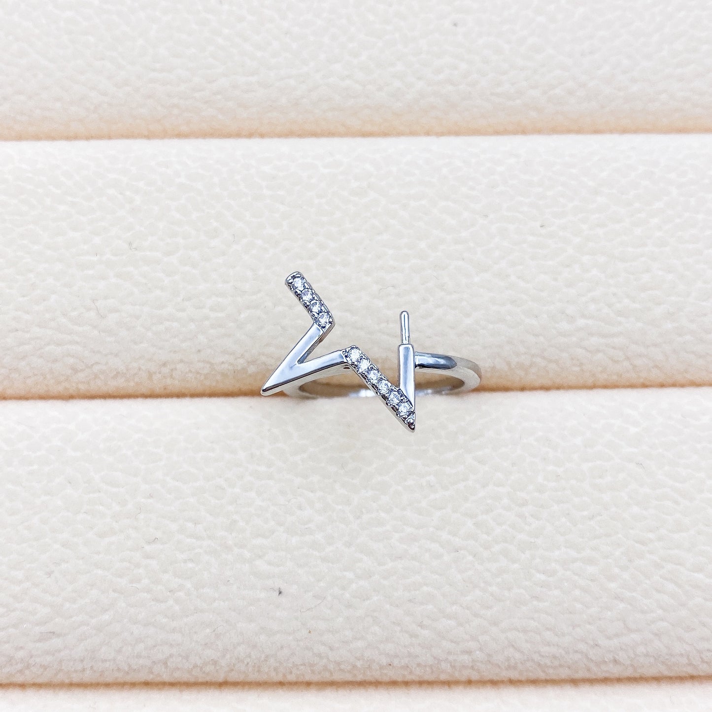 Anello zircone geometrico micro