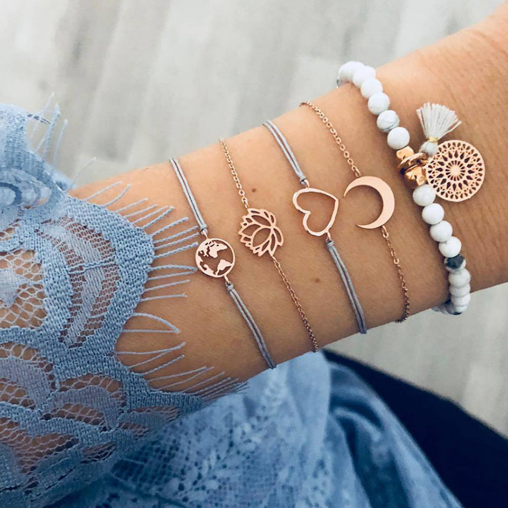 Bracciale luna e cuore