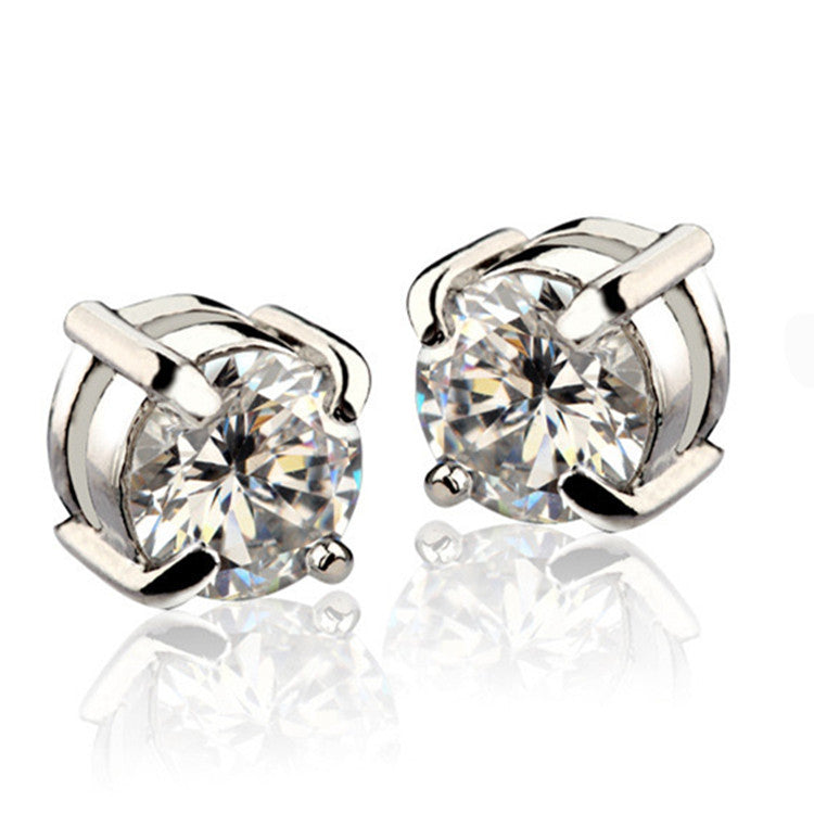 Orecchini zircone quadrati magnetici