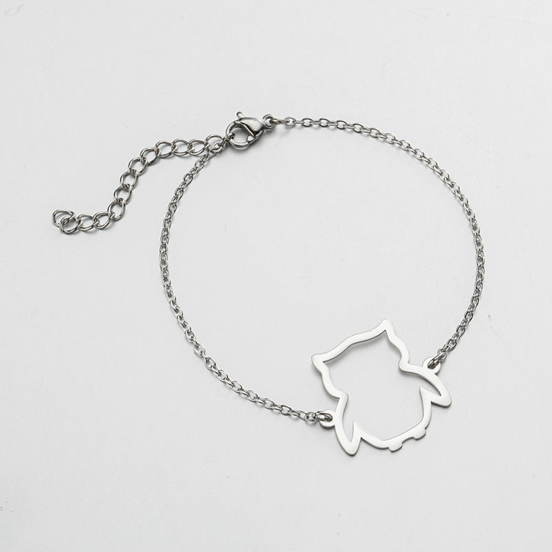 Bracciale con Pendente Gufo Traforato