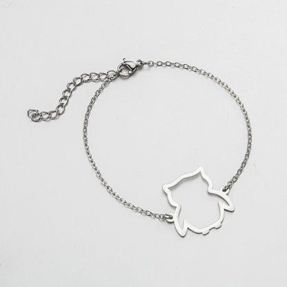 Bracciale con Pendente Gufo Traforato