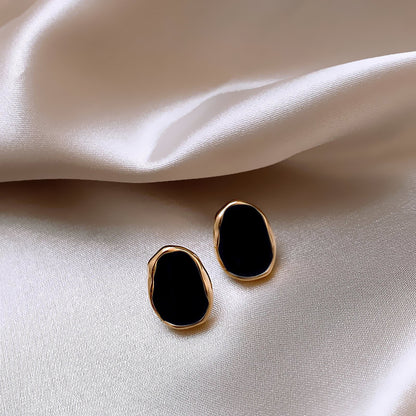 Orecchini argento nero geometrici retro