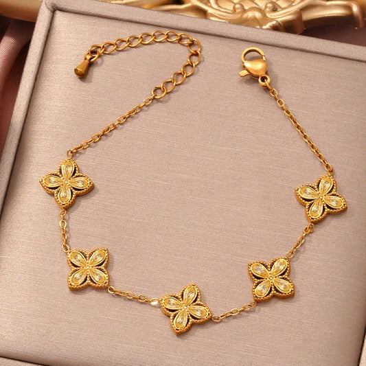 Braccialetto Fiori Zircone