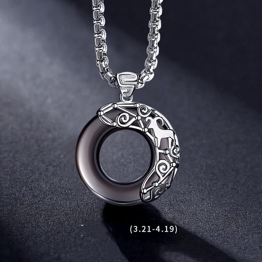 Collana Zodiaco Ossidiana