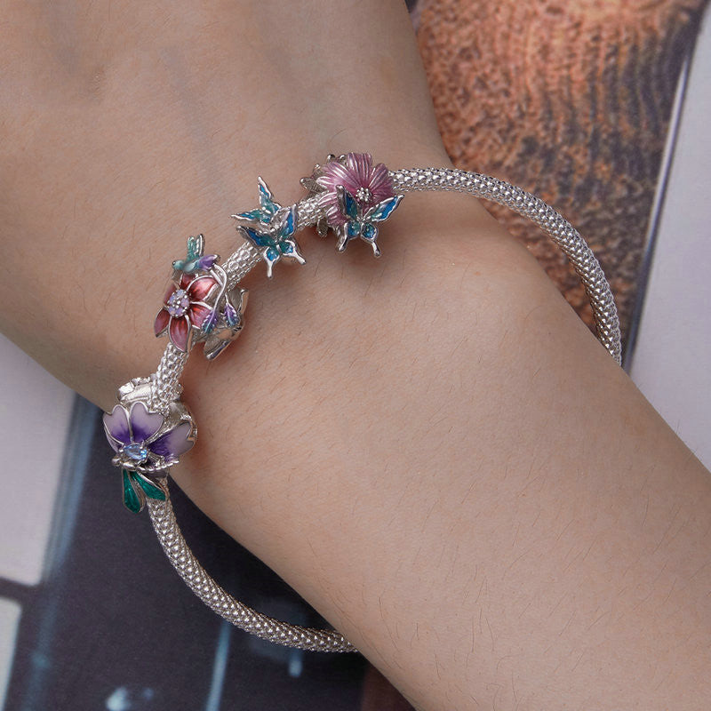 Charm farfalla crisantemo