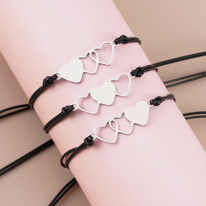 Bracciale intrecciato cuore mamma