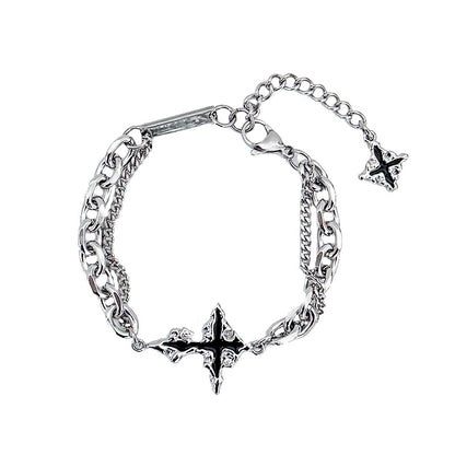 Collana croce scura titanio